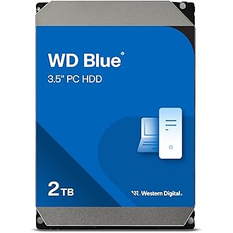 Western Digital Disco duro interno WD de 2 TB para PC, color azul, 5400 RPM, SATA 6 Gb