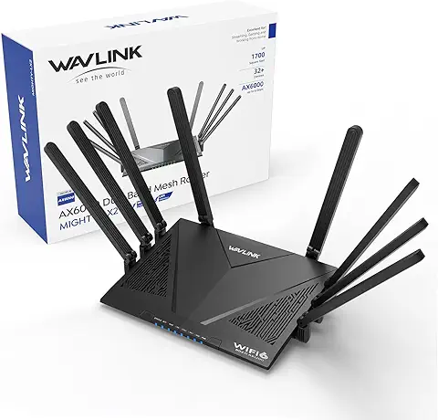 WAVLINK AX6000 Router WiFi 6 de doble banda, enrutador Gigabit de alta velocidad para Internet inalámbrico,