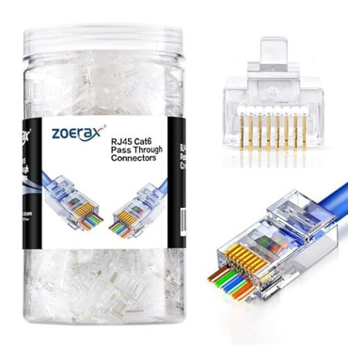 Paquete de 200 conectores de paso RJ45 Cat6 Conectores modulares RJ45 para cable UTP sólido o trenzado