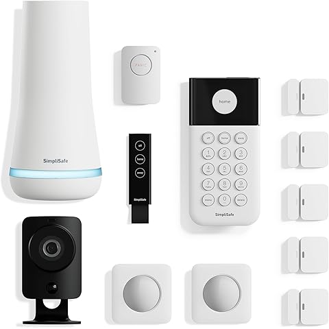 SimpliSafe Sistema de seguridad inalámbrico para el hogar de 12 piezas con cámara HD, monitoreo profesional 24/7 opcional, sin contrato, compatible con Alexa y Google Assistant, color blanco